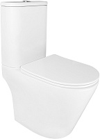 Azario Унитаз-компакт Berton AZ-6093 безободковый с бачком с сиденьем микролифт белый