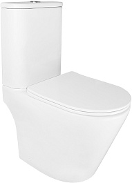 Azario Унитаз-компакт Berton AZ-6093 безободковый с бачком с сиденьем микролифт белый – фотография-1