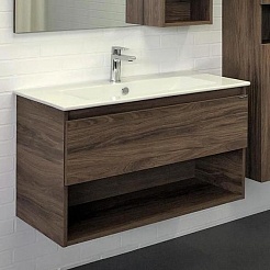 Comforty Мебель для ванной Бордо 90 подвесная дуб темно-коричневый – фотография-6