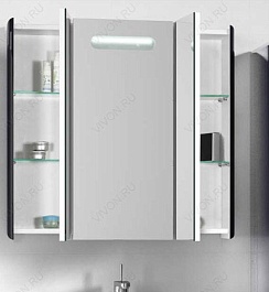 Водолей Зеркальный шкаф "Флорена 100" черный – фотография-2