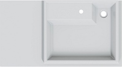 СанТа Мебель для ванной под стиральную машину Марс 90 R 2 ящика с зеркальным шкафом Стандарт 90 белая – фотография-11