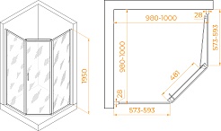 RGW Душевой уголок Passage PA-86 100x100 профиль хром стекло прозрачное – фотография-4