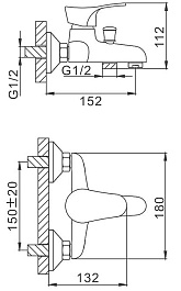 Frap Смеситель для ванны с душем H14 F3014-B хром – фотография-2