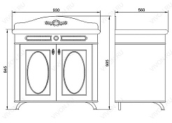 Водолей Тумба с раковиной "Анжелика 90" F-2 белая – фотография-4