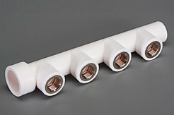 ФД Пласт 2824 Коллектор PPR белый ВР 40х1/2" 4 вых. (421266) – фотография-2