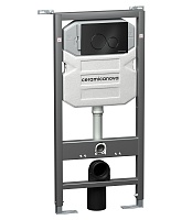 Ceramicanova Система инсталляции для унитазов Envision CN1001B с кнопкой смыва Round чёрный матовый
