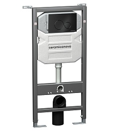 Ceramicanova Система инсталляции для унитазов Envision CN1001B с кнопкой смыва Round чёрный матовый – фотография-1