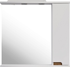 ASB-Mebel Зеркальный шкаф Вита 80 R белый/дуб золотой – фотография-1