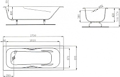 Maroni Ванна чугунная Colombo 1700x800 с ручками (445968) – фотография-2