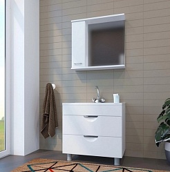 Mixline Зеркало-шкаф Анри 75 L белый – фотография-4