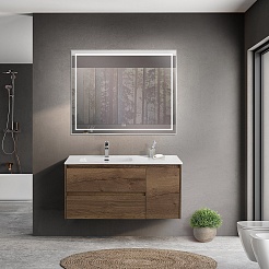 BelBagno Тумба с раковиной Kraft 100 L подвесная Rovere Tabacco – фотография-9