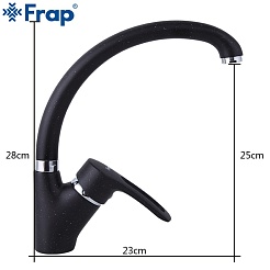 Frap Смеситель для кухни F4166-7 черный – фотография-3