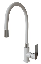 Mixline Смеситель для кухни 35k ML33-098 "City White" белый/хром – фотография-1