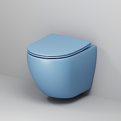 Grossman Унитаз подвесной Color GR-4455BSMS голубой матовый – фотография-12