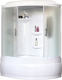 Royal Bath Душевая кабина ALP RB 140ALP-C-L/b/g 140x95 L стекло матовое профиль белый – фотография-1