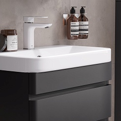 Equil Тумба под раковину Eltoro 70 2 ящика подвесная черный софт – фотография-7