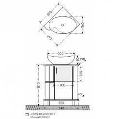 СанТа Тумба с раковиной Аврора 70 угловая – фотография-6
