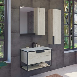 Comforty Зеркальный шкаф Бонн 75 дуб дымчатый – фотография-2