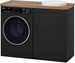 Brevita Мебель для ванной Grafit 120 под стиральную машину графит/махагон – фотография-6