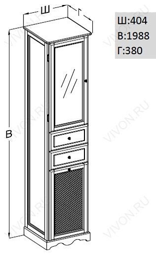 Opadiris Шкаф-пенал для ванной "Тибет 40" L нагал – фотография-4