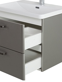 BelBagno Тумба с раковиной Due 50 подвесная Сатин ручки Матовый тёмный никель – фотография-7