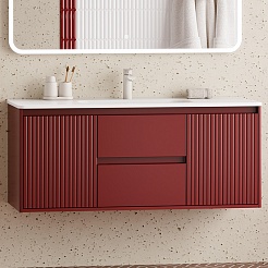 Brevita Тумба под раковину Wine 120 подвесная бордовая – фотография-9