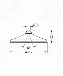 Grohe Верхний душ "Rainshower Rustic 210 28369000" – фотография-2