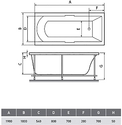 Relisan Eco Plus Акриловая ванна Темза 190х100 – фотография-4
