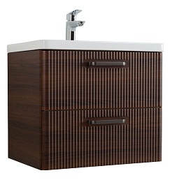 BelBagno Тумба с раковиной Due 50 подвесная Noce ручки Матовый тёмный никель – фотография-1