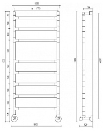 Margaroli Полотенцесушитель Sole 484-8 L хром – фотография-2