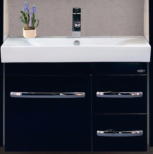 Misty Тумба для умывальника Эмилия 75 подвесная черная – фото, картинка, фотография-1