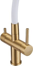 Milacio Смеситель для кухни Ultra MCU.560.GDW золото брашированное/белый – фотография-4