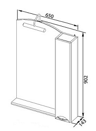 Aquanet Зеркальный шкаф "Асти 65" с подсветкой – фотография-4