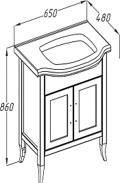 Opadiris Тумба с раковиной Мираж 65 орех – фотография-8