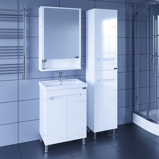 СанТа Мебель для ванной Лондон 60 напольная, с дверками – картинка-3