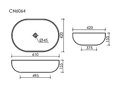 Ceramicanova Мебельная раковина Element 61 CN6064 белая – фотография-8