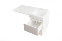 Style Line Тумба с раковиной подвесная Даллас 110 Люкс R, белая PLUS – фотография-4