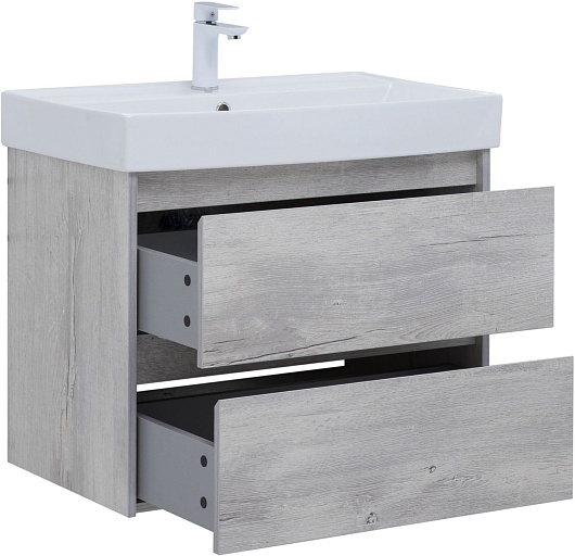 Aquanet Мебель для ванной Nova Lite 75 подвесная дуб белый – фотография-6