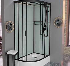 Frank Душевая кабина F412/1 R black с крышей – фотография-3