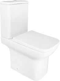 Azario Унитаз-компакт Alba AZ-8323 безободковый с бачком с сиденьем микролифт белый – фотография-3