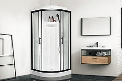 Royal Bath Душевая кабина Practic RB 90HK1-M-BL 90x90 стекло рифленое профиль черный матовый – фотография-2