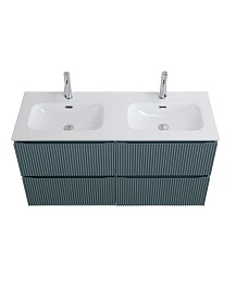 BelBagno Тумба с раковиной Uno 120 с 2 чашами подвесная Голубой матовый с раковиной CZR-8073-120-2 – фотография-7