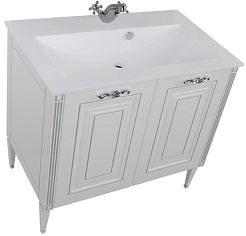 Aquanet Мебель для ванной Паола 90 белая/патина серебро (182133) – фотография-5