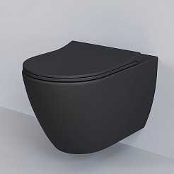 Ambassador Сиденье для унитаза Queen тонкое черное матовое – фотография-2