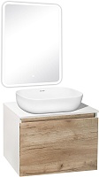 Runo Мебель для ванной Бари 60 Cuatro подвесная дуб крафт/белая
