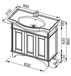 Aquanet Тумба с раковиной Николь 90 орех – фотография-6
