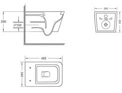 Iberica Blanca Унитаз подвесной Toledo Mini безободковый, с микролифтом – фотография-2