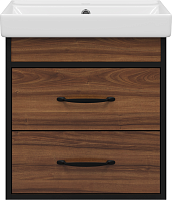 Misty Тумба под раковину Кедр 50 подвесная орех/черная