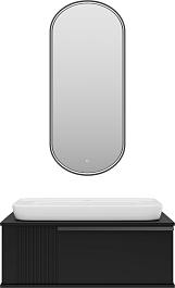 Brevita Мебель для ванной Savoy 90 подвесная черная матовая – фотография-1