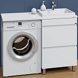 СанТа Тумба с раковиной под стиральную машину Марс 120 R 2 ящика белая